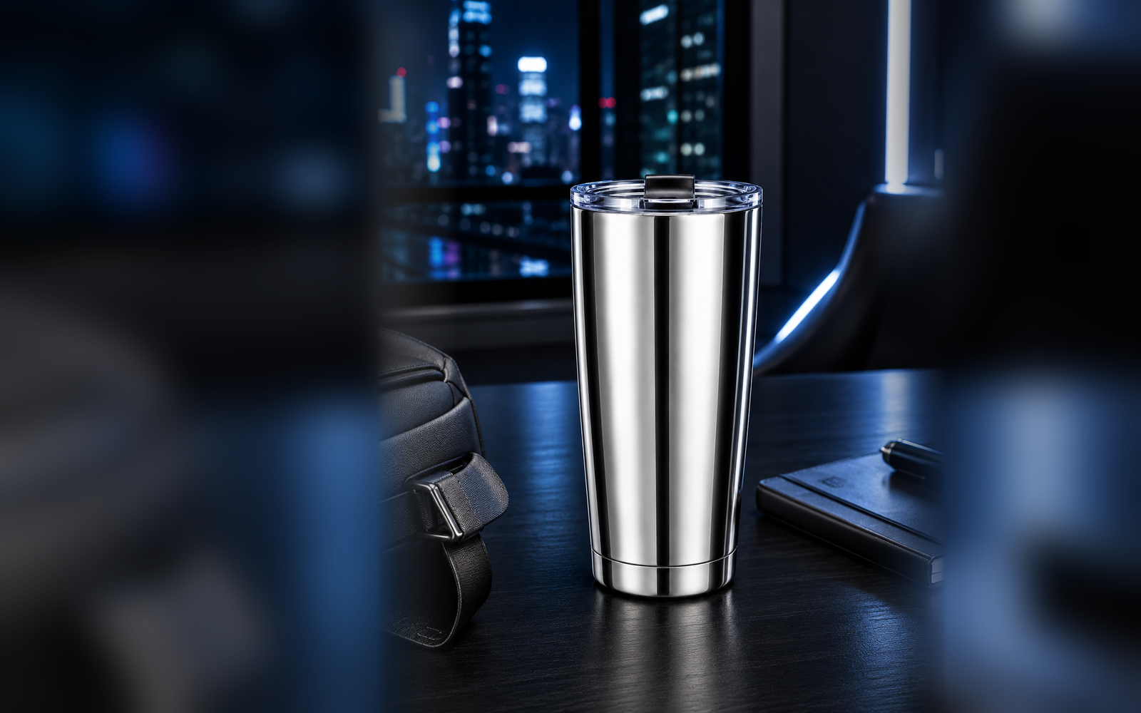 CyberFlasks Chrome Pulse insulated tumbler lifestyle image